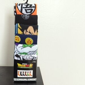 Unopened 6 Pairs of Dragon Ball Z Crew Socks Cartoon Designs